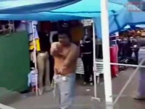 Borracho se cree Goku