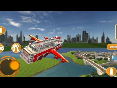 Flying Firefighter Truck Transform Robot Games | Fire truck driving simulator #8
