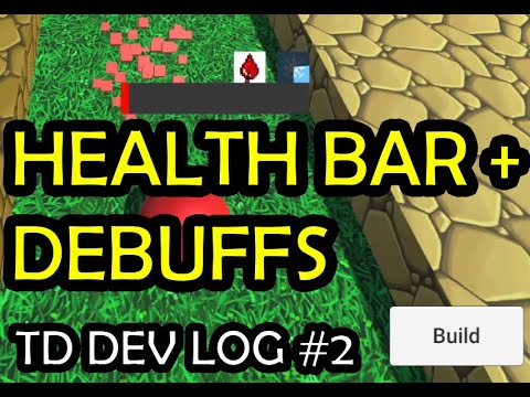 Healthbar + Debuffs w/ Coroutine in my Tower Defense game. Dev Log #2