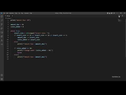 Coke Machine -Problem Set 2 (CS50's Introduction to Programming with Python)
