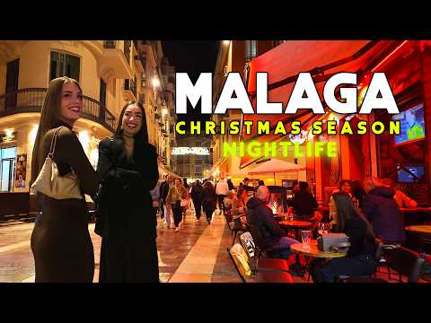 MALAGA CITY CHRISTMAS SEASON NIGHTLIFE DECEMBER 2025 SPAIN 🇪🇸 NAVIDAD COSTA DEL SOL Andalucía [4K]