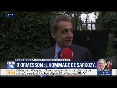 Pour Sarkozy, Jean d'Ormesson était "une partie de la France, une partie du génie français"