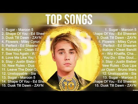 Top Songs 2024   Miley Cyrus, Ed Sheeran, ZAYN, Charlie Puth, Bruno Mars, Dua Lipa, Maroon 5