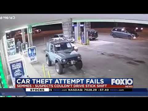 Attempted car theives give up when they can't drive a stick shift