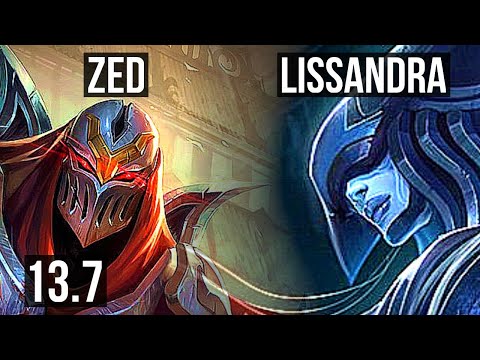 ZED vs LISSANDRA (MID) | 9/1/6, 1.5M mastery, 600+ games, Dominating | KR Challenger | 13.7