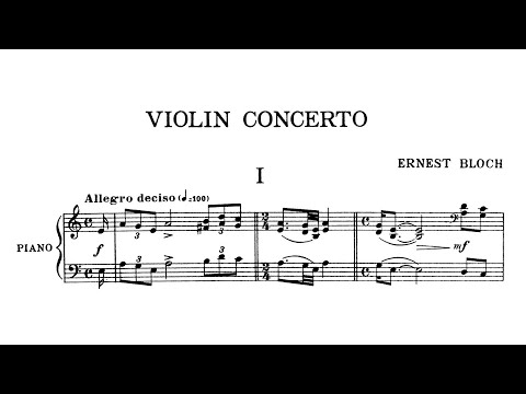 Ernest Bloch – Violin Concerto (Piano score)
