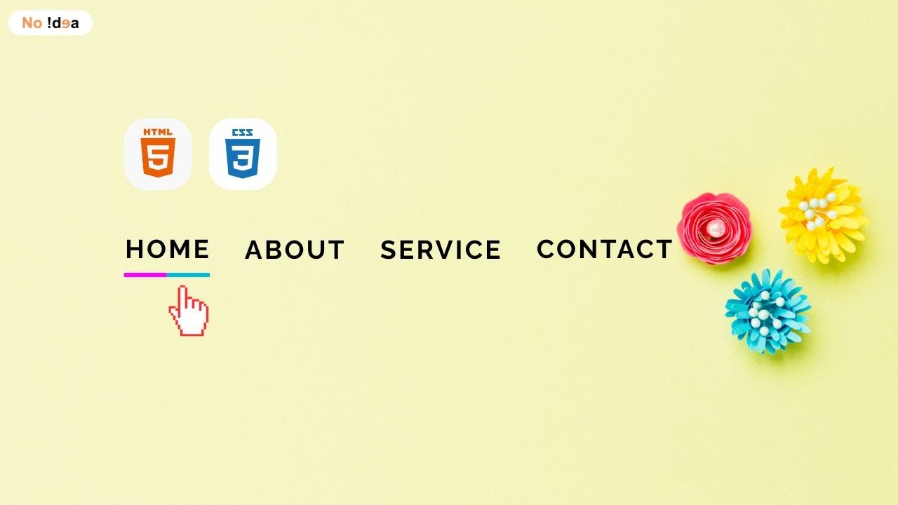 Creative HTML CSS Menu Hover Animation Effects. HTML, CSS Only