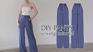 DIY Straight-Leg, High-Waisted Pants + Sewing Pattern by Dressmaking Amóre