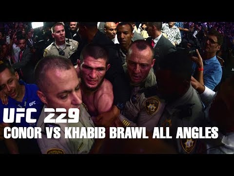 Conor McGregor vs Khabib Team Brawl After UFC 229 from different angles.