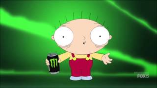 Family Guy - S14E06 - Stewie drinks a Monster energy drink