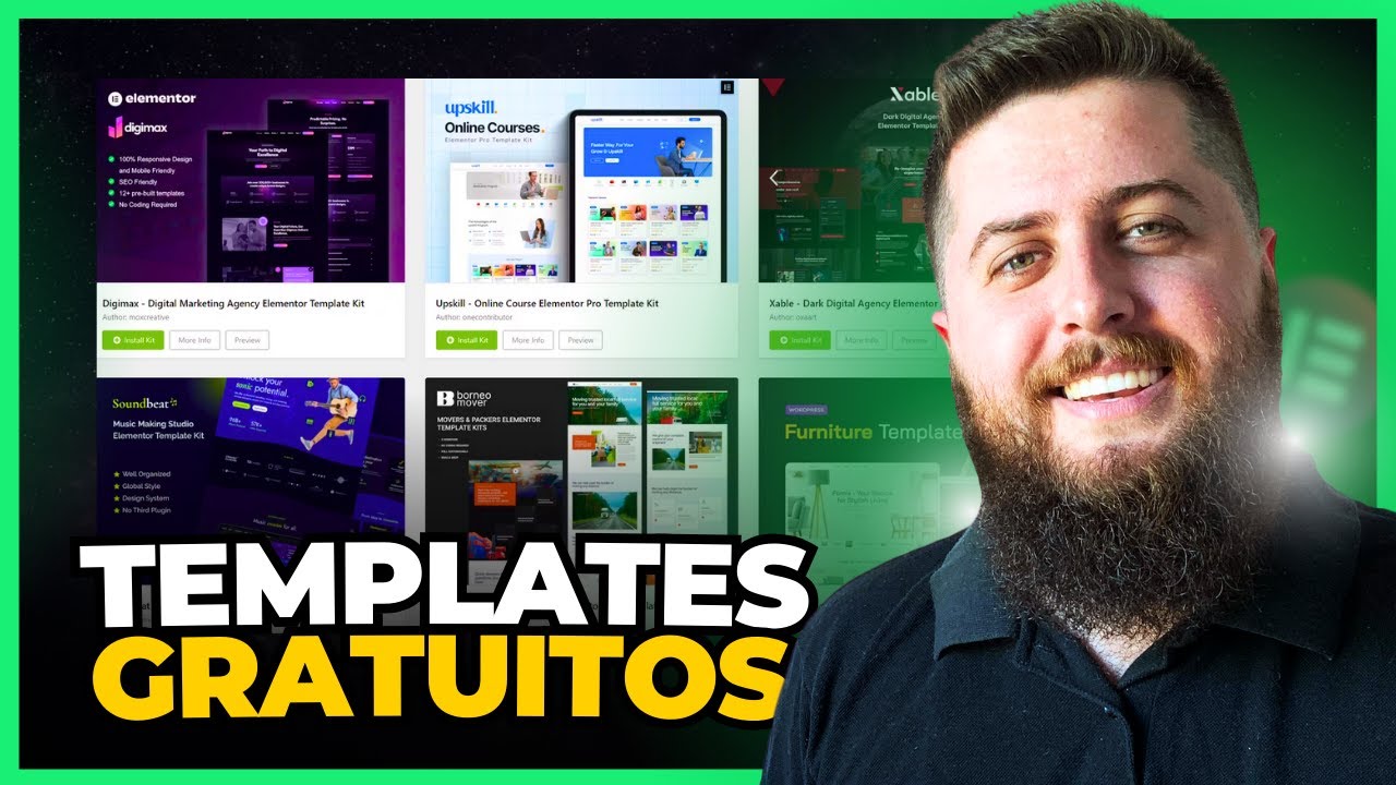 Como Baixar TEMPLATES Incríveis e GRÁTIS para o Elementor | Sites Completos