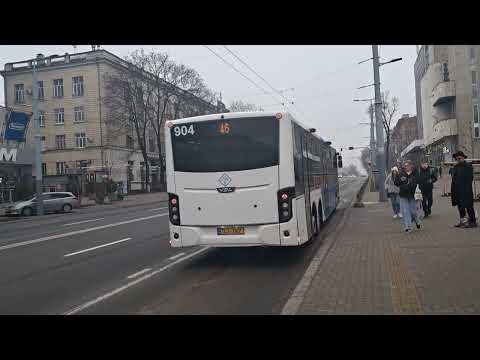 Поездка На Автобусе Борт 904 Маршрут 46 Str.Melestiu-Str.Ismail TLT 067