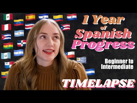 Learning Spanish for 1 Year (Timelapse) ✨ Progress Videos ✨ Beginner (A1) to Upper-Intermediate (B2)