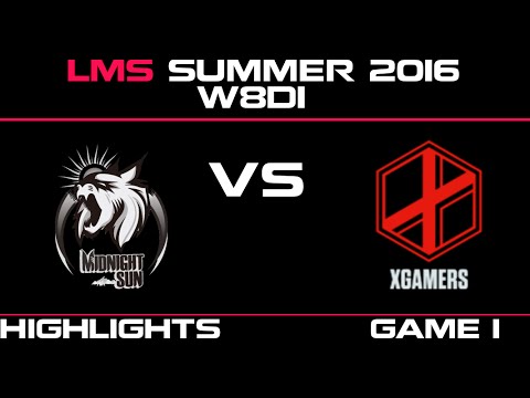MSE vs XG Game 1 Highlights LMS Summer 2016 W8D1 Mid Night Sun vs XGamers   XG vs MSE   LMS LOL