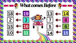 Numbers for kids | Before Number for kids from 1 to 20 numbers for LKG and UKG kids