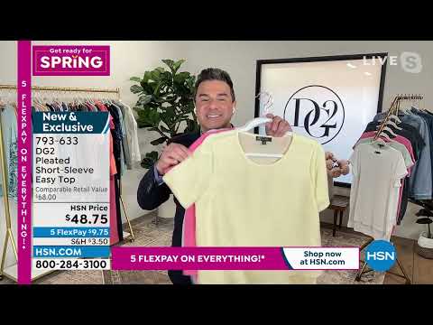 DG2 by Diane Gilman Pleated ShortSleeve Easy Top