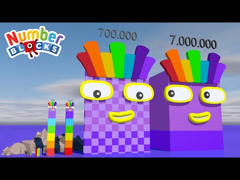 Numberblocks Comparison 7 70 700 7000 70.000 to 7.000.000 Standing Tall Number Patterns