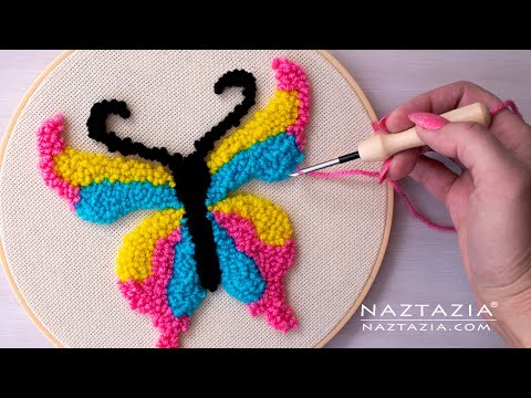 PUNCH NEEDLE for BEGINNERS - Embroidery and Rug Making Tutorial by Naztazia