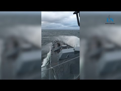 Stürmische Testfahrt der Fregatte "Lübeck"