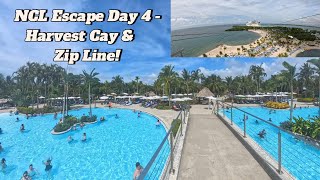 Norwegian Escape Day 4 Vlog - Harvest Cay and Zip Line! #harvestcay