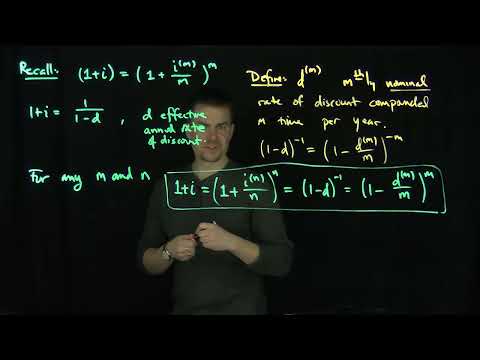 Nominal Rates of Interest and Discounts and Their Relationship