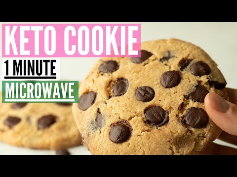 1 Minute Microwave Keto Chocolate Chip Cookie | The EASIEST CHEWIEST Keto Cookie | CHANNEL TAKEOVER