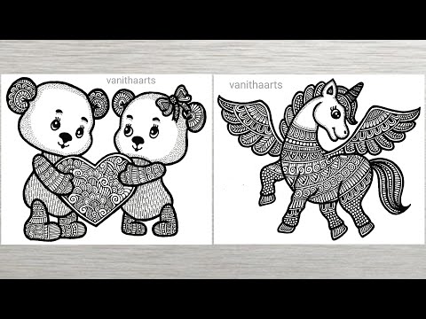 Zentangle Art How to Draw a Dog step by step easy tutorial dog drawing doodle vanithaarts
