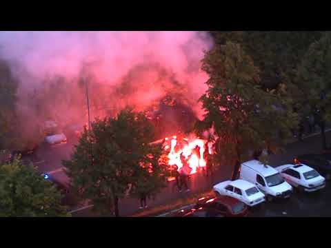 Navijači Crvene Zvezde u Boru uoči utakmice ŽKK Bor-Zvezda