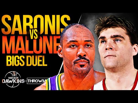 Karl Malone vs Arvydas Sabonis BiGS Duel | 1996 WCR1 Game 3 | Malone With 35 Pts, Sabonis With 27!