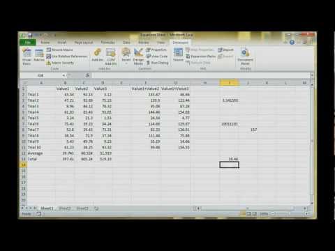 Excel 2010: Equations and Visual Basic