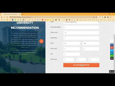 University Recommendation College Admission Prediction in Python Projects