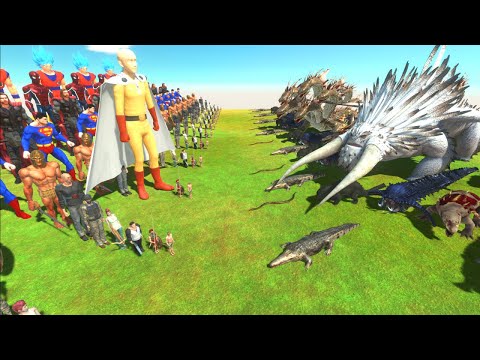 HUMAN TEAM vs REPTILES TEAM - Animal Revolt Battle Simulator