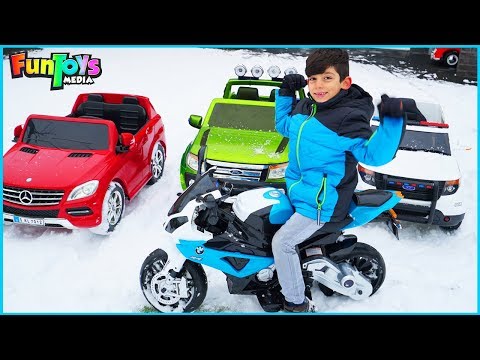 Jason Plays with Kids Toys and Family in Snow