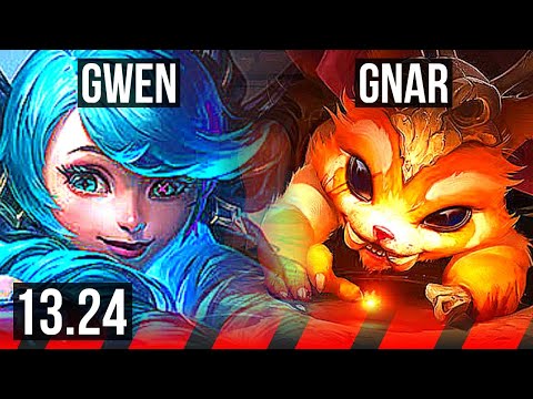 GWEN vs GNAR (TOP) | 8/0/9, Legendary | KR Master | 13.24