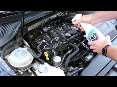 Cleaning Road Salt off the Volkswagen Golf R Engine - Star brite Salt Off Protectant