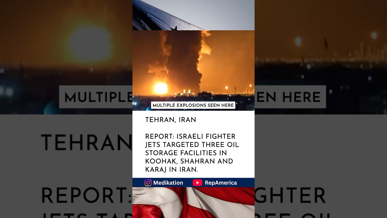 Tehran, Iran: fires continue to burn in as oil storage facilities are hit.