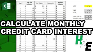 How to Calculate Credit Card Interest in Excel