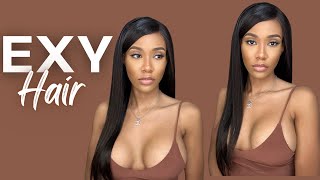 EASY INSTALL STRAIGHT LACE FRONT WIG Tutorial ft EXYHAIR