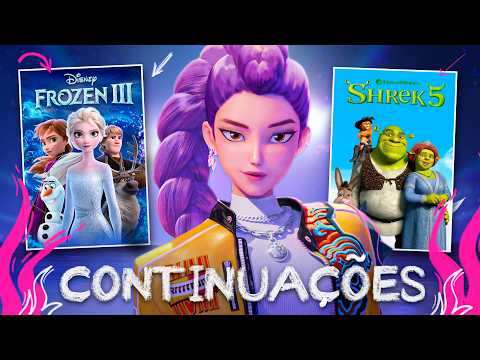 ANIMAÇÕES QUE VÃO TER CONTINUAÇÃO!!! 👀 - Frozen 3, Shrek 5, Guerreiras do KPOP 2 e mais