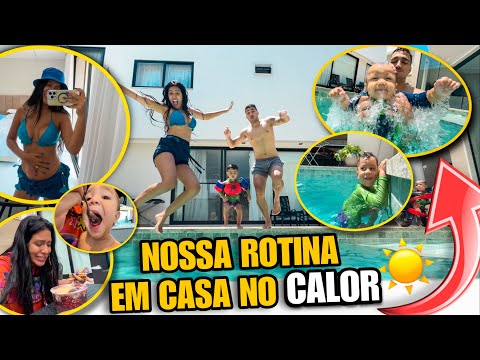 MY SON SWAM IN OUR POOL!! *ROUTINE IN THE HOT* 😱☀️