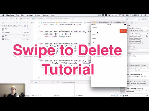Swipe to Delete Tutorial for UITableview
