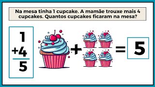 Continhas FÁCEIS para crianças 🧁✨ | Aprenda a Somar com Imagens Divertidas (Aula Rápida e Educativa)