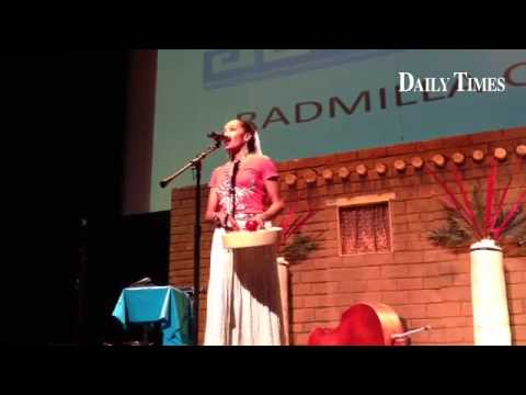 Radmilla Cody introduces herself in the Navajo language