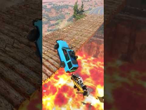 Car falling into Lava #shorts #beamngdrive #gaming
