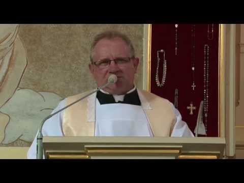 pielgrzymka do Sanktuarium Maryjnego w Skoszewach- powitanie prze ks. proboszcza