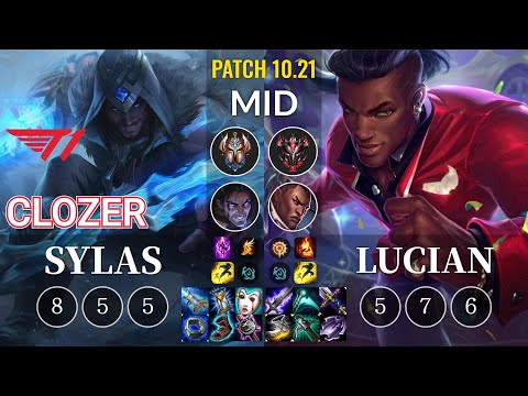 T1 Clozer Sylas vs Lucian Mid - KR Patch 10.21