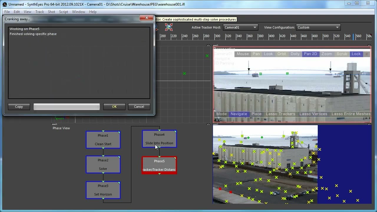 Setting Up a Coordinate System with Set Horizon Phases in SynthEyes