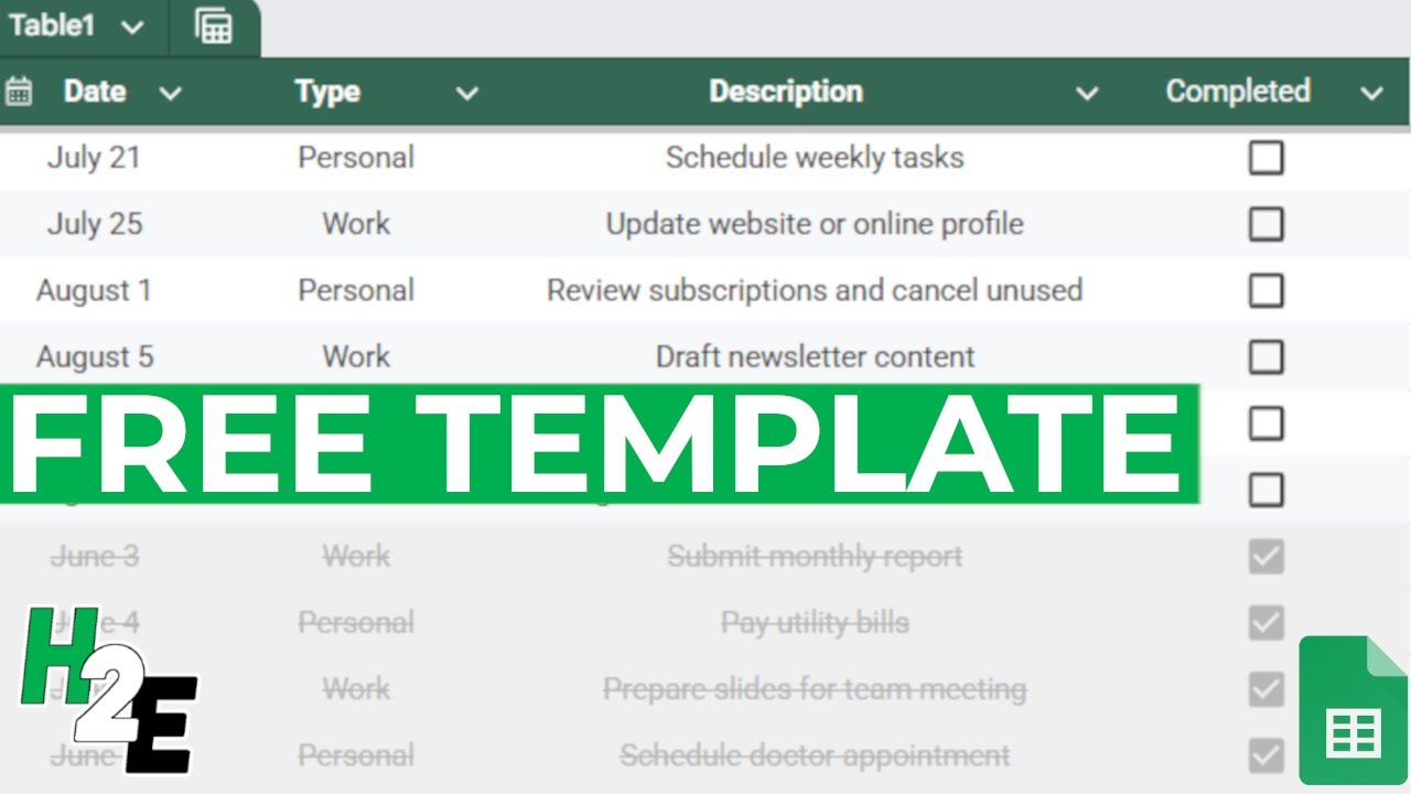 Free Template: Google Sheets To-Do List That Sorts Itself