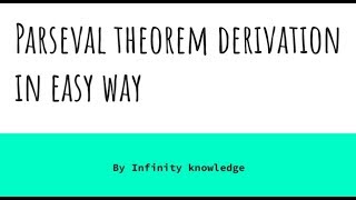 Parseval theorem in Fourier series