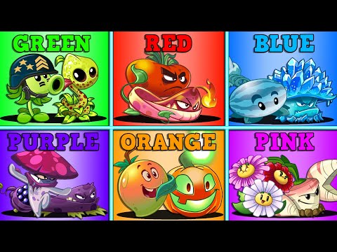 Random 6 Best Color Team Plants Battlez - Who Will Win? - PvZ 2 Team Plant vs Team Plant